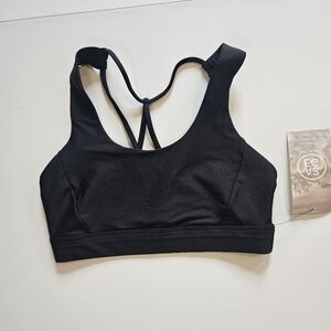 NWT Sage Collective Light Support Black Strappy Sport Bra Size XS